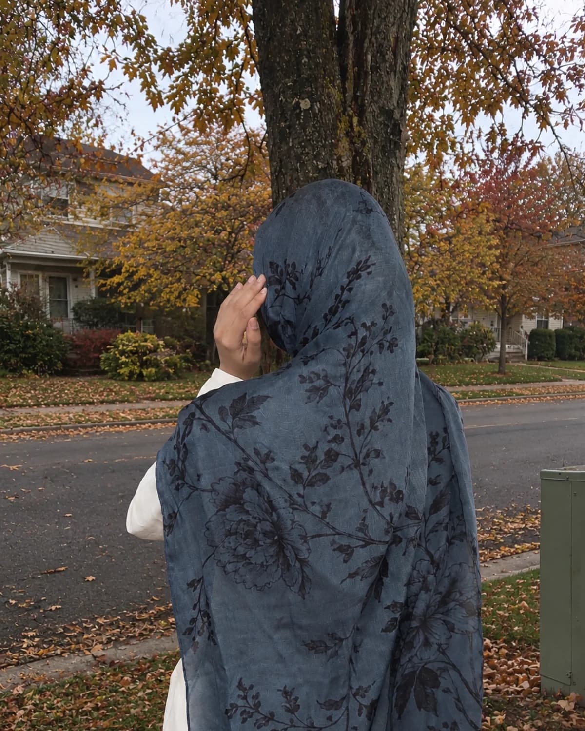 Midnight Meadow printed modal hijab